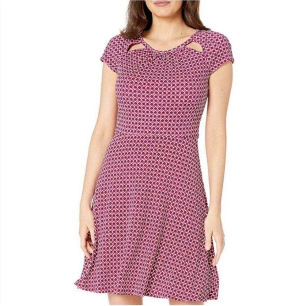 Michael Kors Pink & Purple Drop Waist Stretchy Dress
